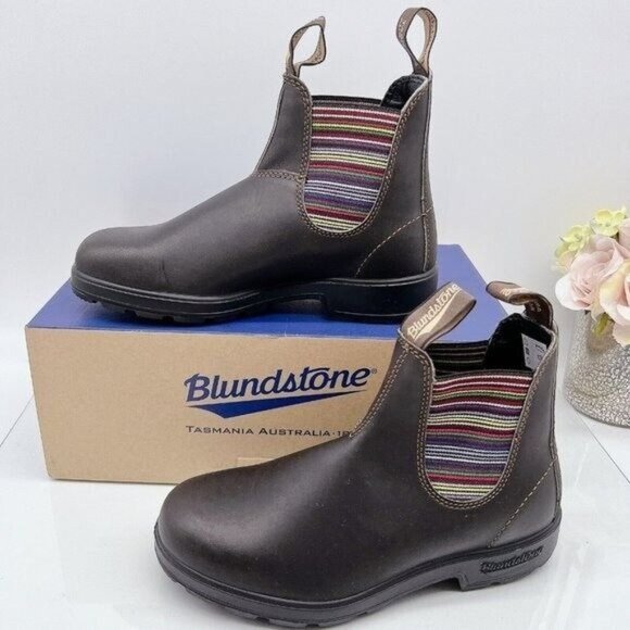 Blundstone Shoes - Blundstone Original 500 Chelsea Boots BL 1409 STOUT BROWN Stripes AU 6 US 9